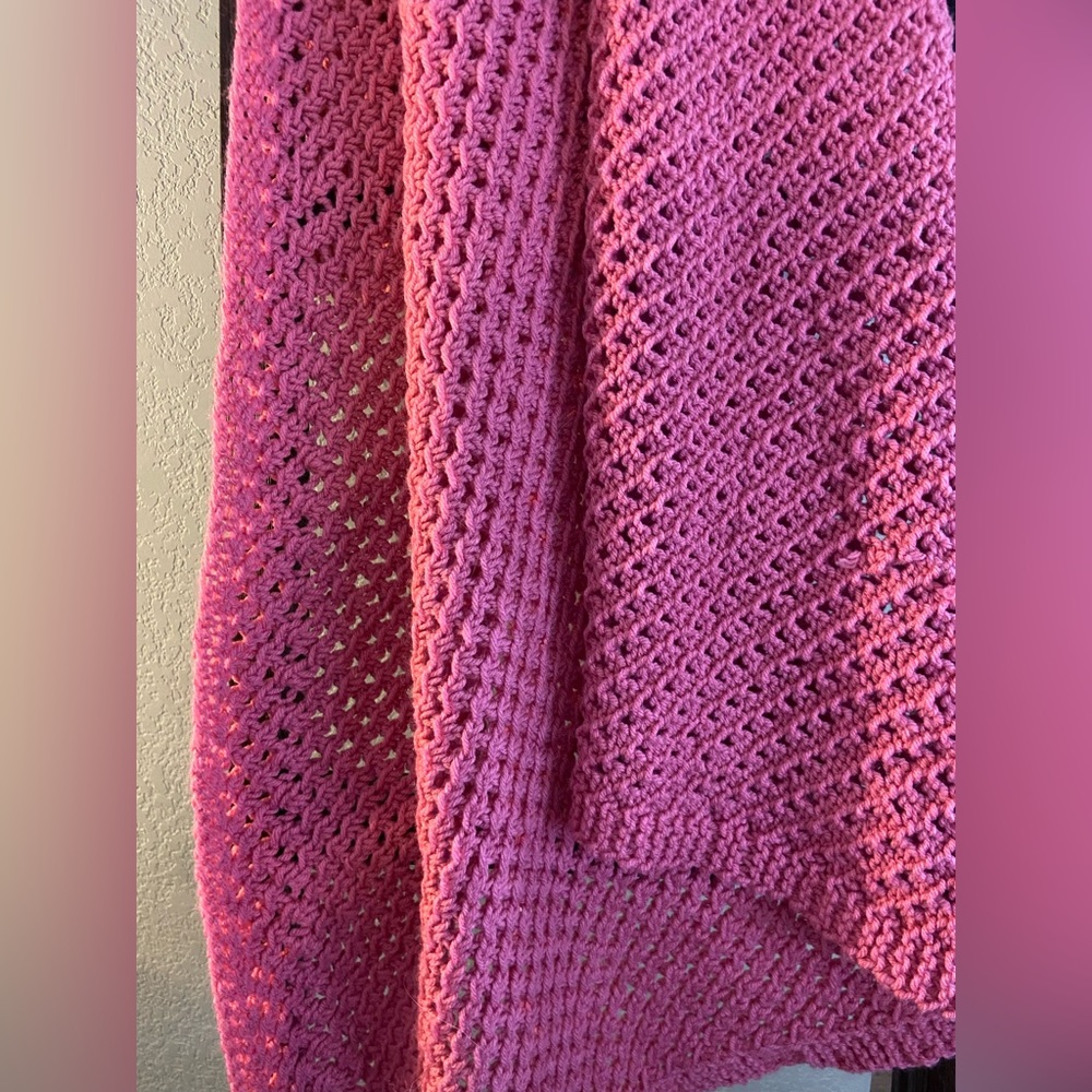 Pink handmade baby blanket